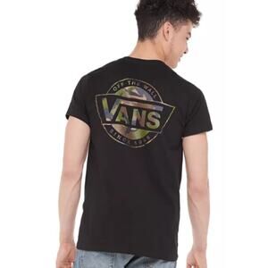 VANS Men's Off The Wall Retro Short Sleeve Graphic Tee XXL Black Cotton